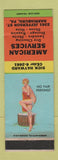 Matchbook Cover - American Services Laundry Harrisburg PA pinup WEAR