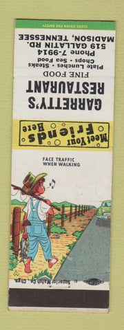 Matchbook Cover - Garretty's Restaurant Madison TN