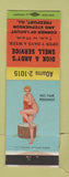 Matchbook Cover - Dick & Andy's Shell oil gas Freeport IL pinup No Fair Peeking