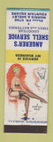 Matchbook Cover - Angerer's Shell oil gas Indianapolis IN Perfect Pair pinup
