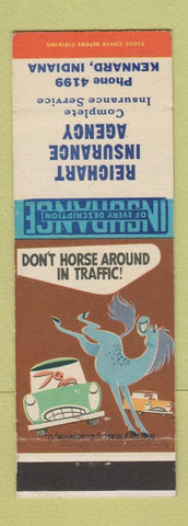 Matchbook Cover - Reichart Insurance Agency Kennard IN low phone #