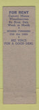 Matchbook Cover - Cement Mixer Rental Wayne MI pinup