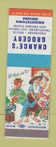Matchbook Cover - Chance's Grocery Knightstown IN hillbilly  cobbler