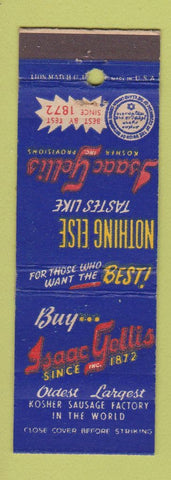 Matchbook Cover - Isaac Gelli's Kosher Sausage Jewish New York City