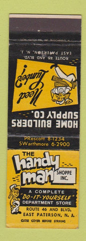 Matchbook Cover - Handy Man Shoppe Lumber East Paterson NJ