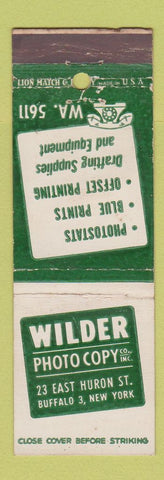 Matchbook Cover - Wilder Photo Copy Buffalo NY