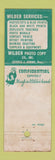 Matchbook Cover - Wilder Photo Copy Buffalo NY