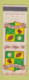 Matchbook Cover - Glen Oak Country Club IL WORN