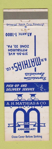 Matchbook Cover - AH Mathias Reproduction Pittsburgh PA