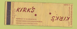 Matchbook Cover - Kirk's Men's Clothes Los Angeles CA  WORN