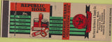 Matchbook Cover - Republic Hose Rubber Menominee MI
