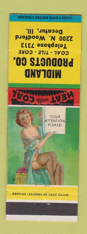 Matchbook Cover - Midland Products Coal Tile Coke Decatur IL pinup