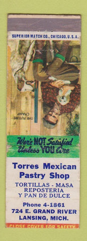 Matchbook Cover - Torres Mexican Pastry Shop Lansing MI WORN