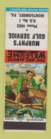 Matchbook Cover - Murphy's Gulf oil gas Montgomery PA