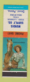 Matchbook Cover - Mundis Supply Feed Lumber Dover PA girlie