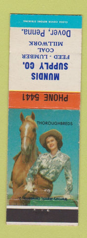 Matchbook Cover - Mundis Supply Feed Lumber Dover PA girlie