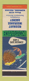 Matchbook Cover - Reichart Insurance Agency Kennard IN low phone # porcupine