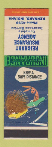 Matchbook Cover - Reichart Insurance Agency Kennard IN low phone # porcupine