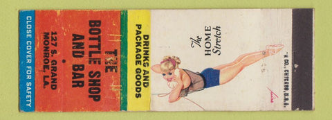 Matchbook Cover - Bottle Shop and Bar Monroe LA pinup WEAR