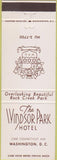 Matchbook Cover - Windsor Park Hotel Washington DC