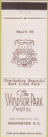 Matchbook Cover - Windsor Park Hotel Washington DC