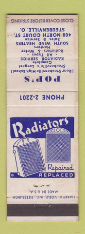 Matchbook Cover - Pop's Radiator Service Steubenville OH WEAR