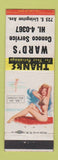 Matchbook Cover - Ward's Conoco oil gas pinup