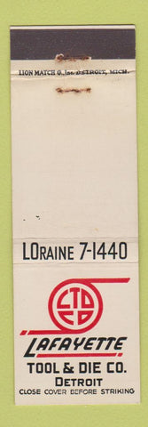 Matchbook Cover - Lafayette Tool and Die Detroit MI 1953
