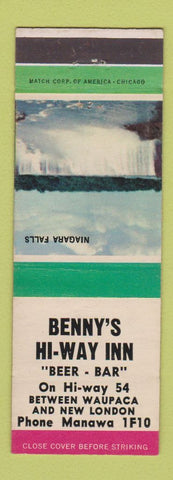 Matchbook Cover - Benny's Hi Way Inn Wanawa WI