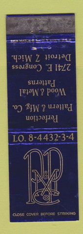 Matchbook Cover - Perfection Pattern Wood Metal Detroit MI WEAR