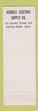 Matchbook Cover - Yale Hand Electric Hoists Kendall Electric Battle Creek MI