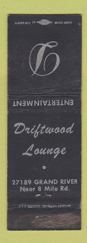 Matchbook Cover - Driftwood Lounge Redford Charter Township MI