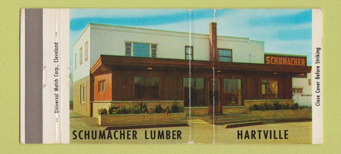 Matchbook Cover - Schumacher Lumber Hartville OH Full Length 30 Strike