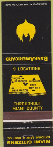 Matchbook Cover - Bank Americard credit Card Bradford OH Piqua Troy