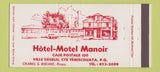 Matchbook Cover - Hotel Motel Manoir Temiscouata QC Full Length 30 Strike