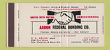 Matchbook Cover - Aaron Federal Bonding Houston TX SAMPLE 30 Strike