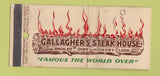Matchbook Cover - Gallagher's Steak House New York City WEAR 21 Strike Feature