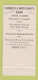 Matchbook Cover - Farmers & Merchants Bank Centre AL Full Length 30 Strike