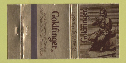 Matchbook Cover - Goldfinger Dallas TX 30 Strike
