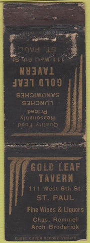 Matchbook Cover - Gold Leaf Tavern St Paul MN POOR