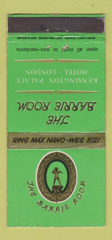 Matchbook Cover - Barrie Room Kensington Palace Hotel London UK 30 Strike