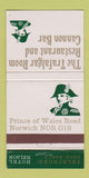 Matchbook Cover - Trafalgar Room Norwich UK Hotel Nelson 30 Strike
