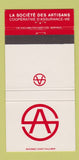Matchbook Cover - La Societe Des Artisans  QC 30 Strike