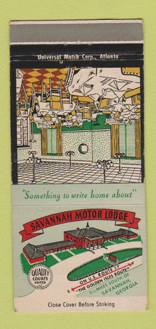 Matchbook Cover - Savannah Motor Lodge GA 30 Strike