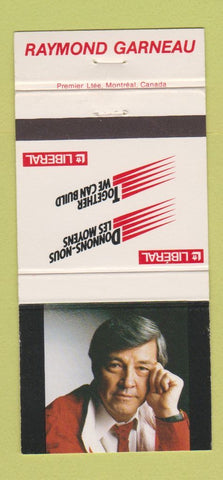 Matchbook Cover - Raymond Garneau Liberal QC Insurance? 30 Strike
