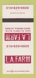 Matchbook Cover - LA Farm Santa Monica CA 30 Strike
