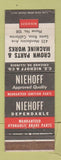 Matchbook Cover - Niehoff Crown Parts Santa Rosa CA ignition WEAR