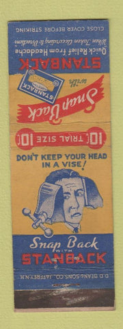 Matchbook Cover - Stanback for Headaches DD Bean