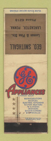 Matchbook Cover - GE Appliances Geo Smithgall Lancaster PA WORN