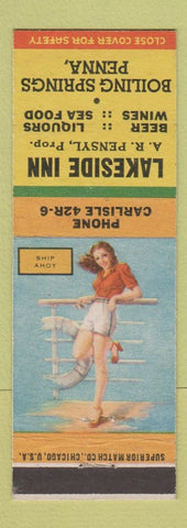 Matchbook Cover - Lakeside Inn Boiling Springs PA pinup